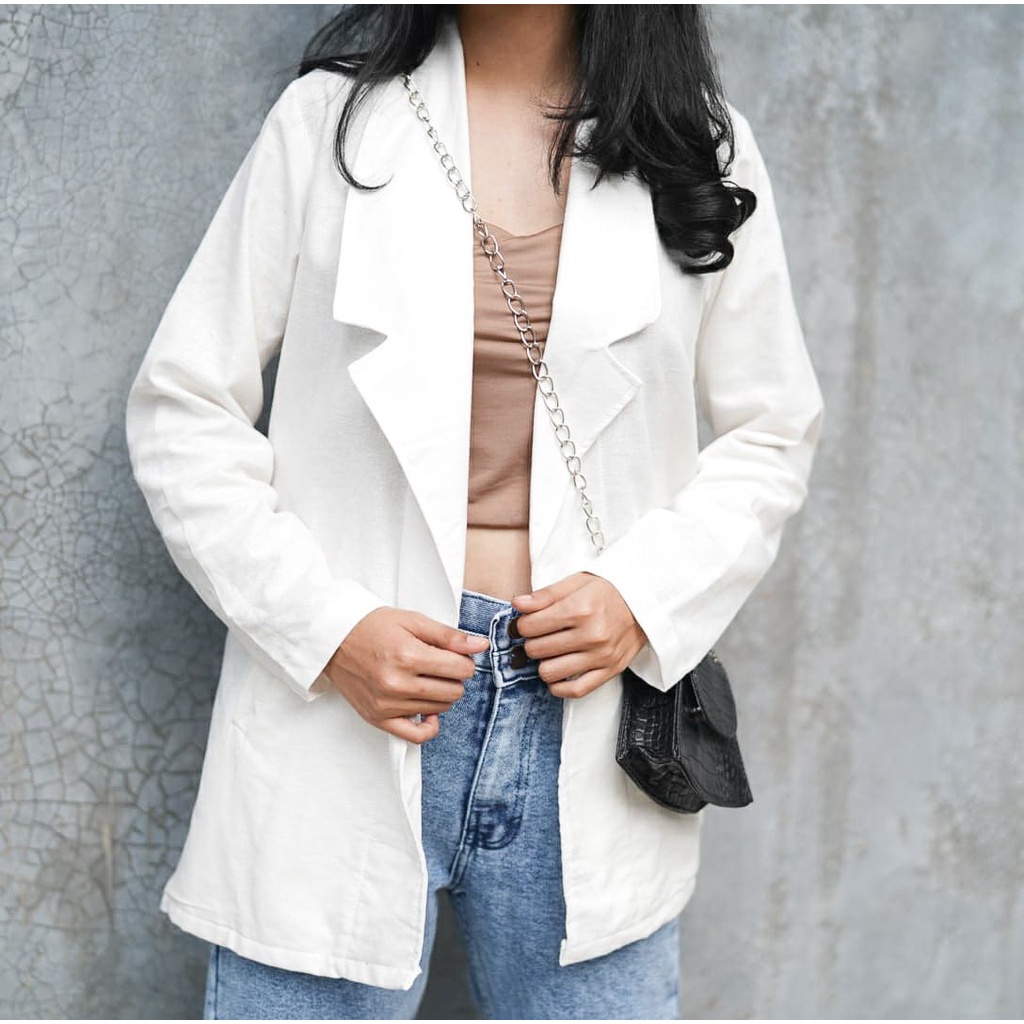 BEFAST - ZFS OOTD Wanita Blazer NAMIA / HOOLA LINEN BLAZER / Blazer Wanita / Outer Blazer Perempuan Terbaru / Blazer Kekiniaan Remaja Wanita / Blazer Polos / Fashion Ala Style Korean / OOTD Wanita Remaja Kerja / Termurah