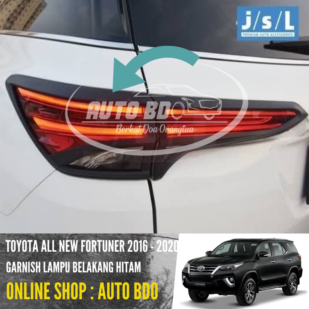 Garnish Lampu Belakang All New Fortuner 2016 - 2020 Hitam DOP