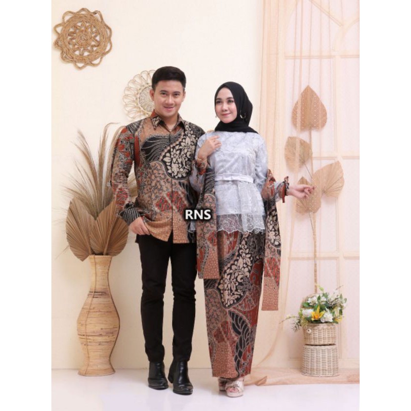 BAJU COUPLE BROKAT SELENDANG MODERN COUPLE MODERN BATIK PLIKET