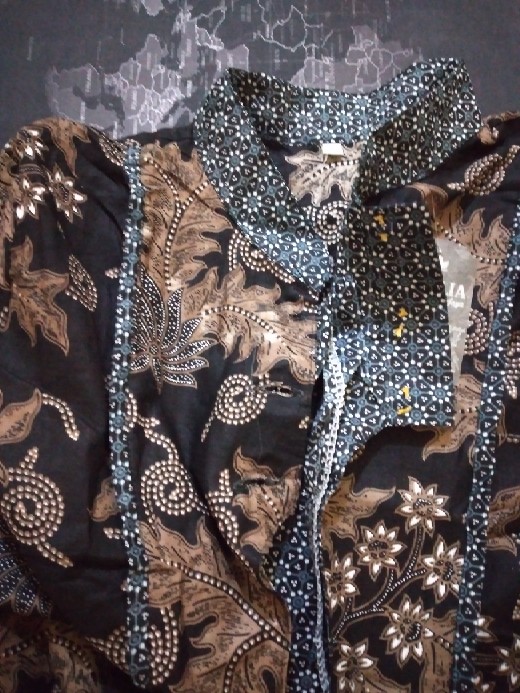 [ada Jumbo] Blus Davina Lawasan Daun #3 Batik Atasan Batik Modern Kerja Seragam Kantor Muslim