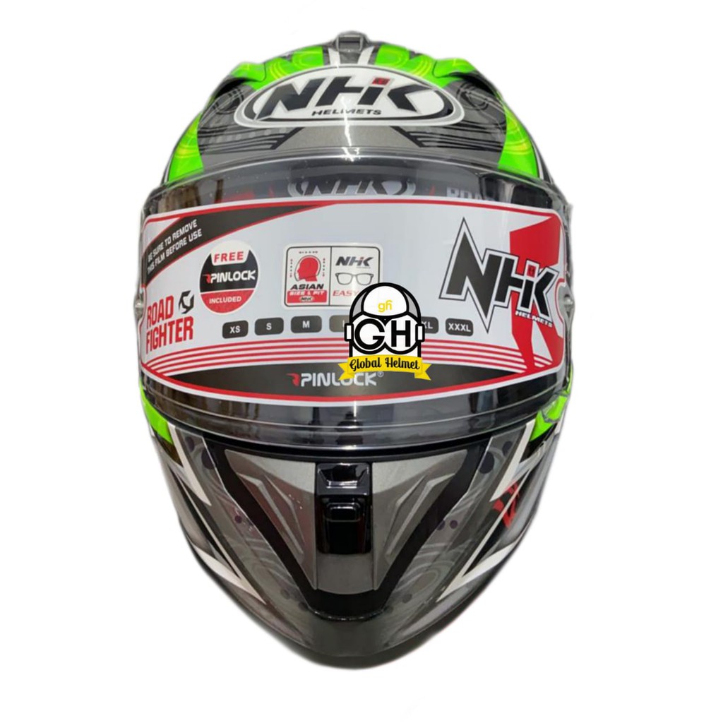 HELM NHK FULL FACE NHK GP PRIME MOTIF REMY GARDNER GREY GREEN