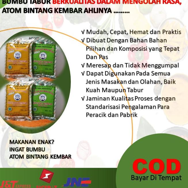 

【BIG DEALS!】 ATOM BINTANG KEMBAR - Bumbu Masak Dapur Bubuk Tabur Instan Penyedap Aneka Rasa Balado P