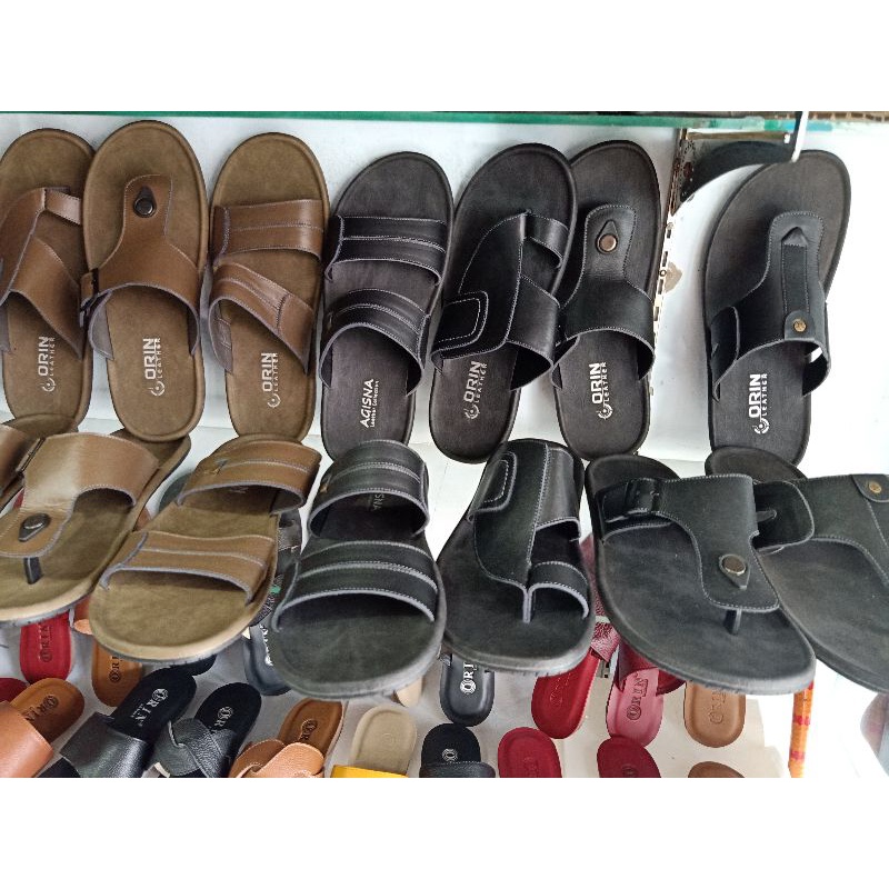 sandal cowok asli kulit sapi garut
