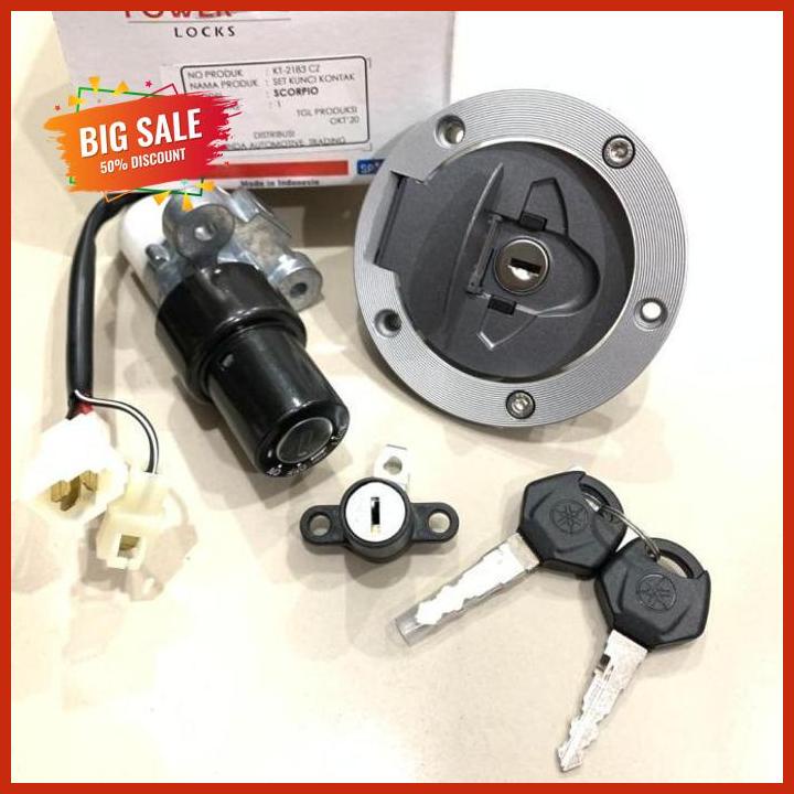 Lestari Motor2// Kunci Kontak Scorpio Z New Set Tangki Dan Jok Original Minda Kt-2183Cz