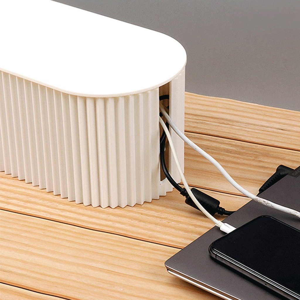 【 ELEGANT 】 Cable Management Box Household Organizer Tempat Penyimpanan Kawat Plastik Pelindung Penutup