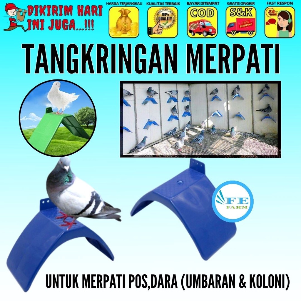 TANGKRINGAN MERPATI POS TENGGERAN BURUNG DARA PERKUTUT DERKUKU KOLONI V PERCH PLASTIK IMPORT TKRMER FEFARM