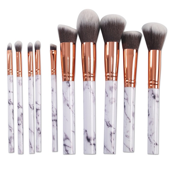 Brush Make Up 10 Set - Marble