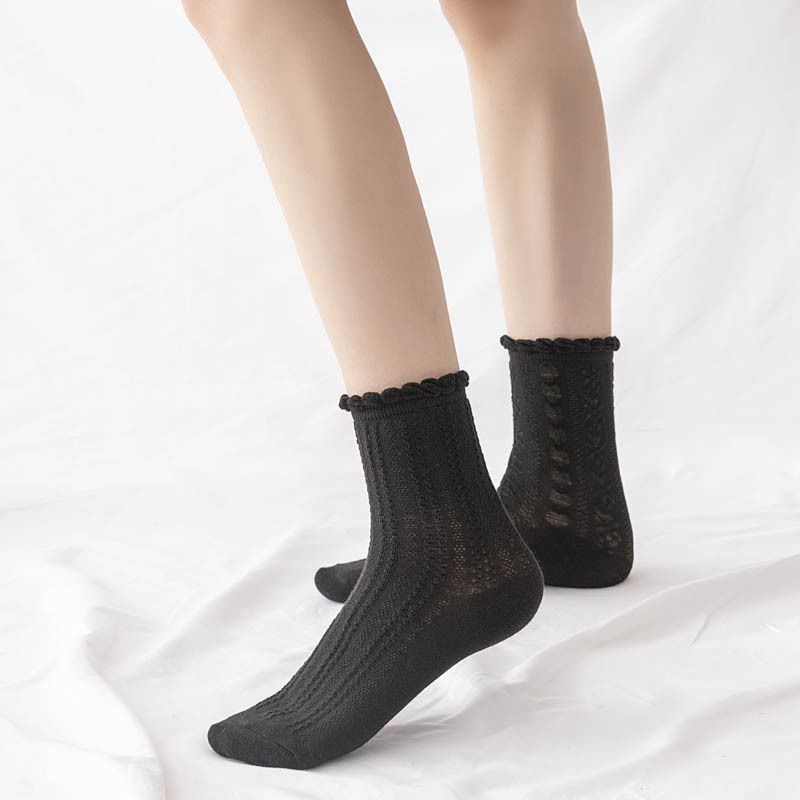 KAKOS KAKI LOLITA IMPORT BASIC WHITE SOCKS WAMITA RAJUT COTTON MENERAP MUSIM PANAS KK-44