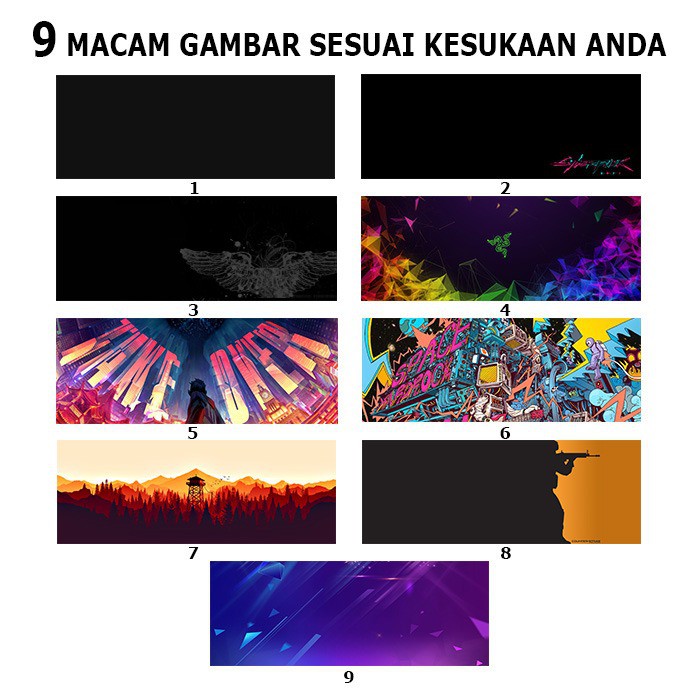 Mouse Pad / Mousepad Gaming Panjang Motif 80 X 30 CM