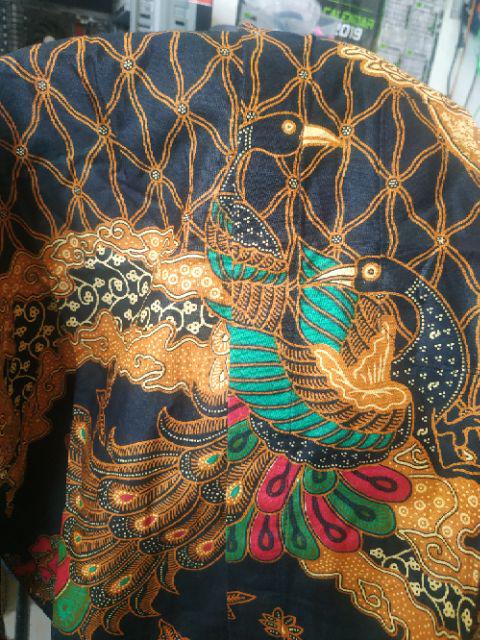 Cod - Dt Collection - Kemeja Batik Lengan Panjang Pria / Cowok Motif Merak Emas