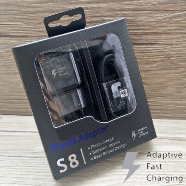 TRAVEL CHARGER SAMSUNG S8 TYPE C &amp; MICRO ORIGINAL FAST BLACK