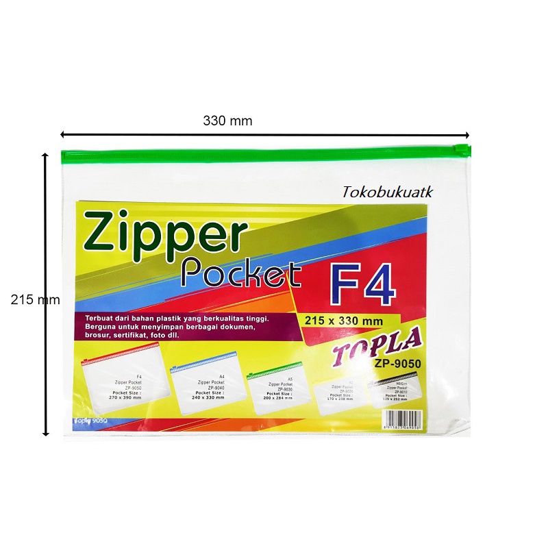 

Zipper Pocket F4 Murah merek Topla ZP-9050