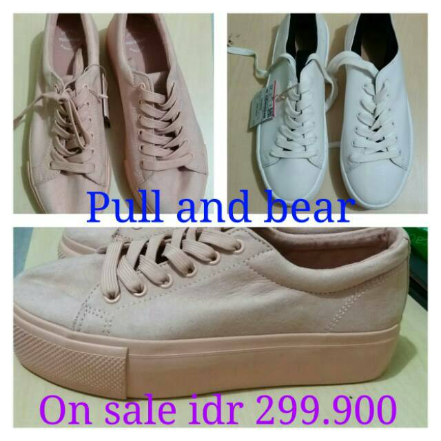 SALE SEPATU SNEAKERS WANITA PULL AND BEAR - PEACH