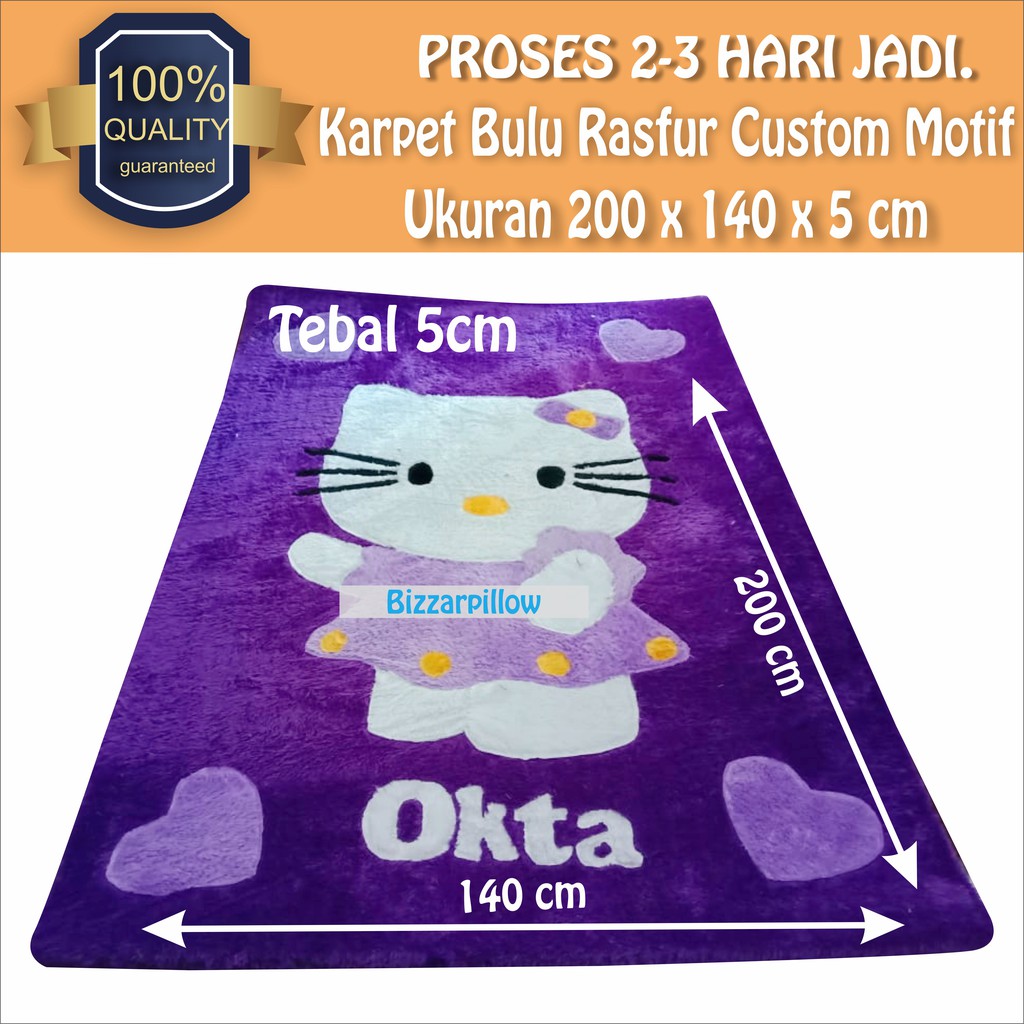 Bizzarpillow Karpet Rasfur Karakter Custom 200 x 150 x 5 BZ287