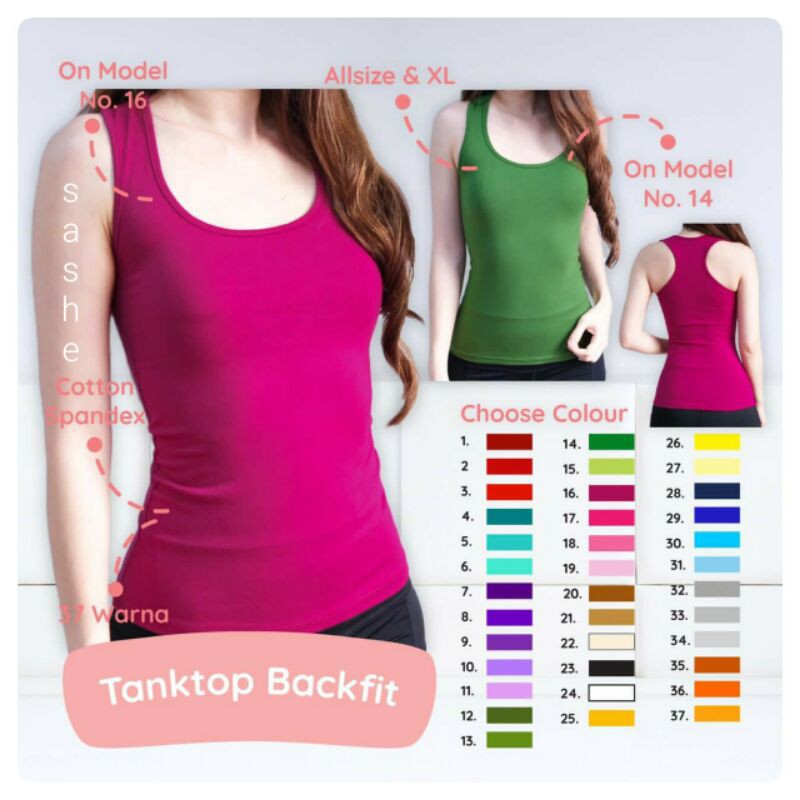 Tanktop Backfit Baju Senam Kaos Olahraga Wanita Aerobik