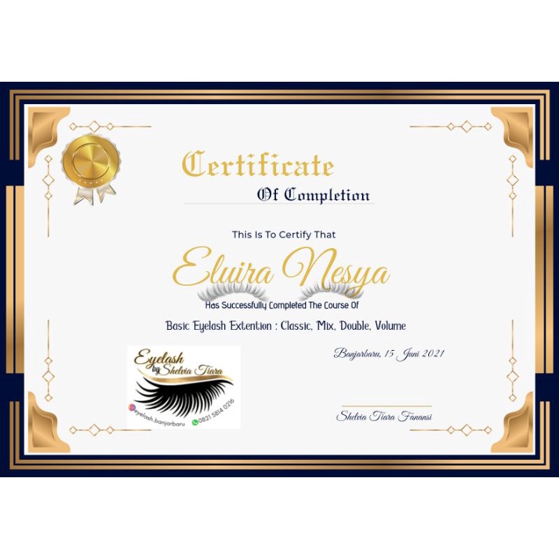 Sertifikat Eyelash Tanpa Bimbingan