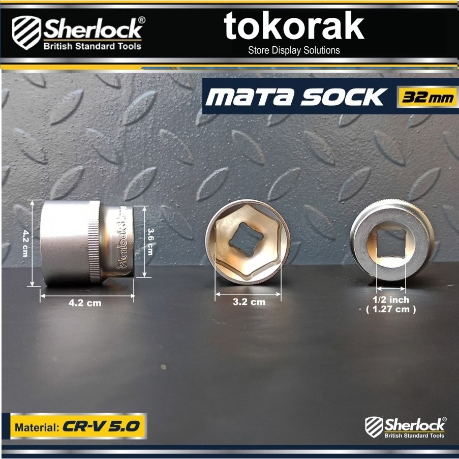 MATA KUNCI SOK 32 MM 1/2 INCH 6 PT SHERLOCK - MATA SHOCK