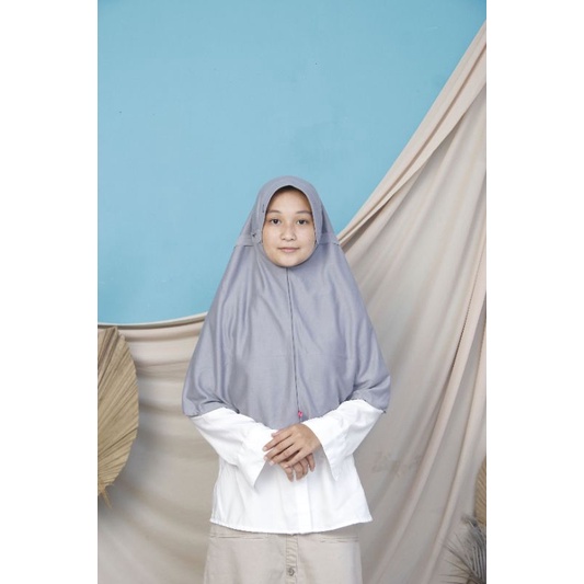 JILBAB KERUDUNG SEKOLAH (ORIGINAL) SZN.C.ID_COLLECTION-Abu-abu