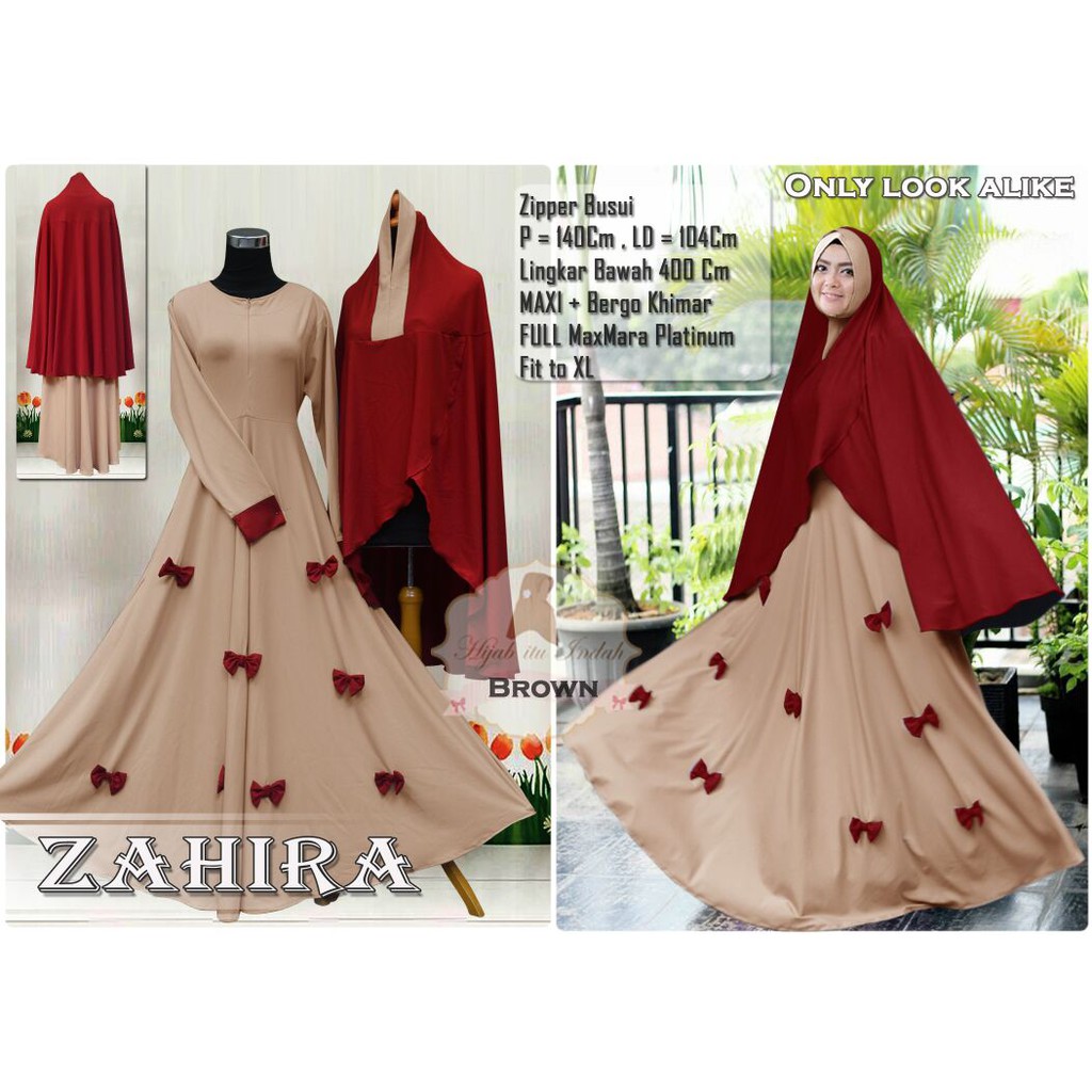 GAMIS SYARI ZAHIRA PREMIUM SET KHIMAR HIJAB ITU INDAH