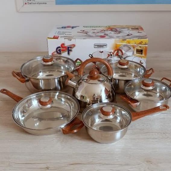 Panci Set Stainless Steel Tutup Kaca Gsf Ragilanggara20