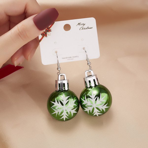 Anting Kait Gantung Wanita Desain snowflake Bahan resin Untuk Hadiah Natal