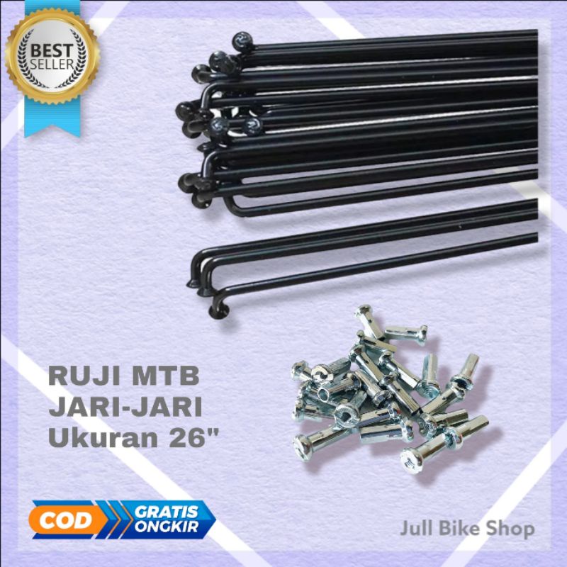 jari jari sepeda 26 hitam 262 velg mtb fixie set ban ruji spoke 36pcs 72pcs