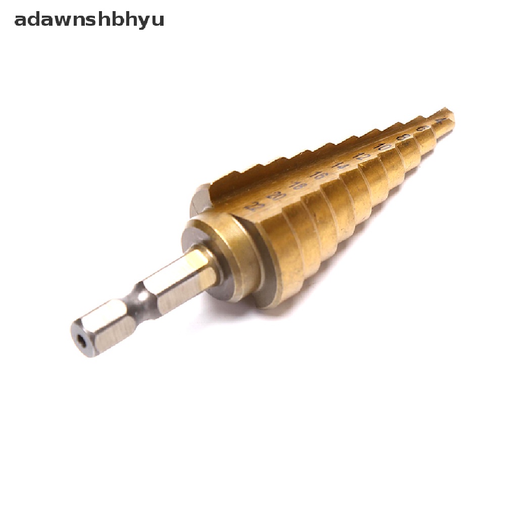 Adawnshbhyu 4-22MM HSS Hex Titanium Cone Drill Bit Hole Cutter Untuk Alat Listrik Bor Baja