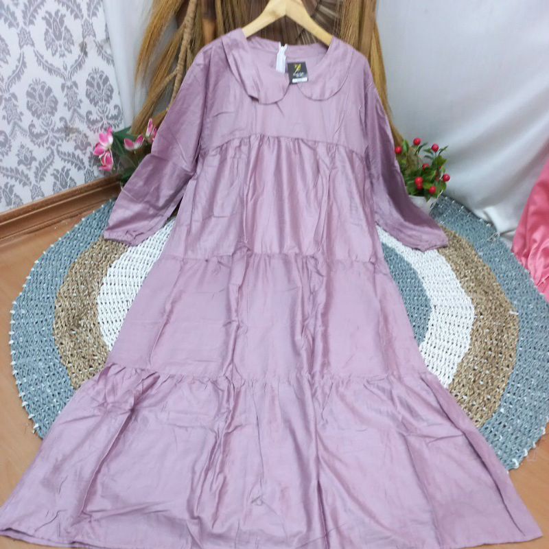 HOME Dress Fuul Kancing bahan Rayon