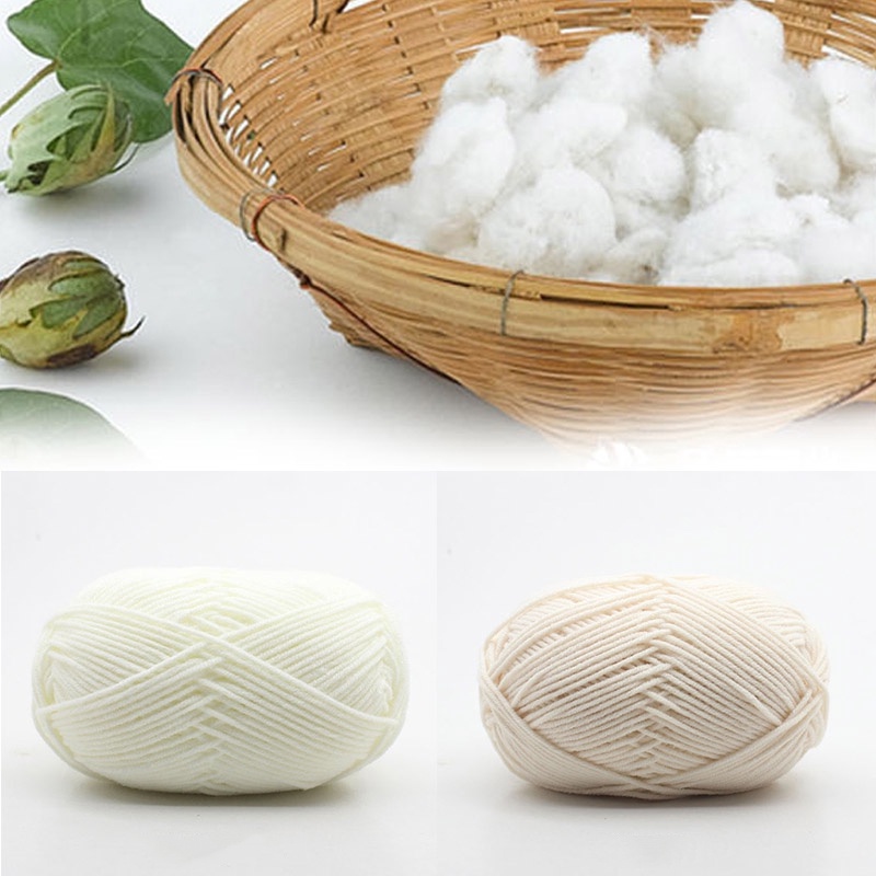 Benang rajut katun susu 4ply/ 50 Grams/Bola Untuk Merajut Tangan Merajut Crochet DIY benang katun susu Milk Cotton Crochet Yarn