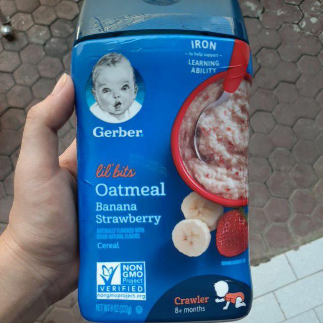 gerber lil bits oatmeal banana strawberry cereal