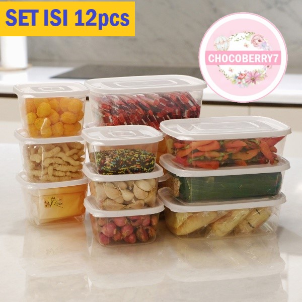 Calista Rumoi Bening Toples Set isi 12pcs container kulkas wadah plastik kotak makan