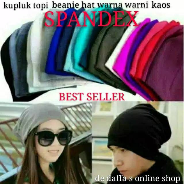 ☆ Kupluk topi beanie Hat warna warni bahan kaos spandex