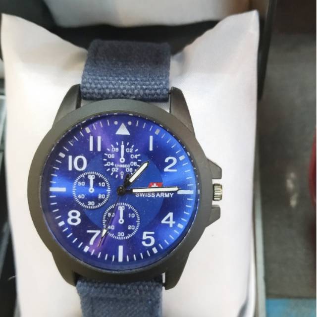 Jam tangan casual formal pria wanita tali canvas sa
