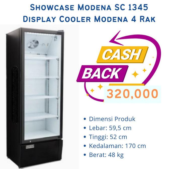 Jual Kulkas Showcase Modena Sc Display Cooler Modena Rak Free