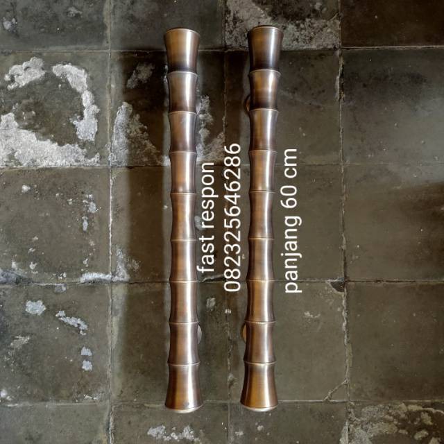 Gagang Pintu Rumah Kuningan / Handle Pintu Rumah Kuningan Motif Pring Antik 60 cm