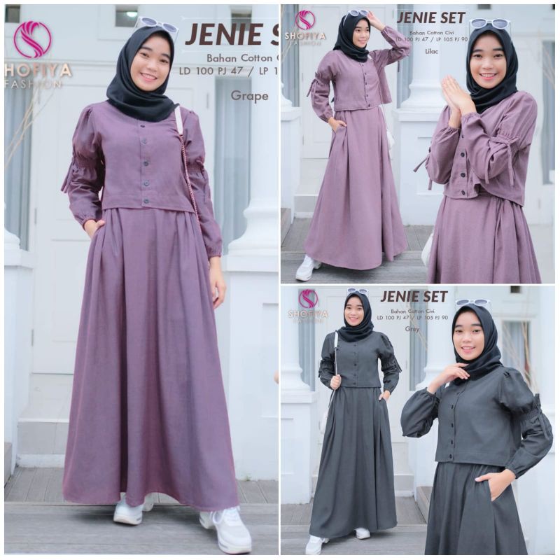 Jenie Set One Set Rok Wanita Setelan Wanita Atas Bawah Terbaru by Shofiya