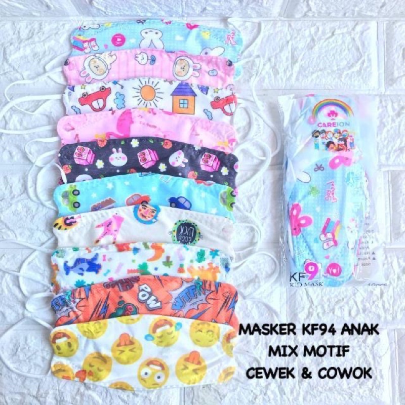 MASKER KF94 ANAK MIX MOTIF 4PLY 1PACK ISI 10PCS TERMURAH