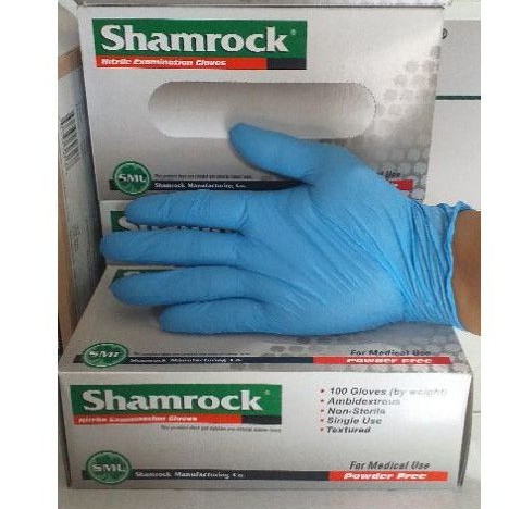 Sarung tangan Nitrile Shamrock/hanscon Nitrile/glove Nitrile biru