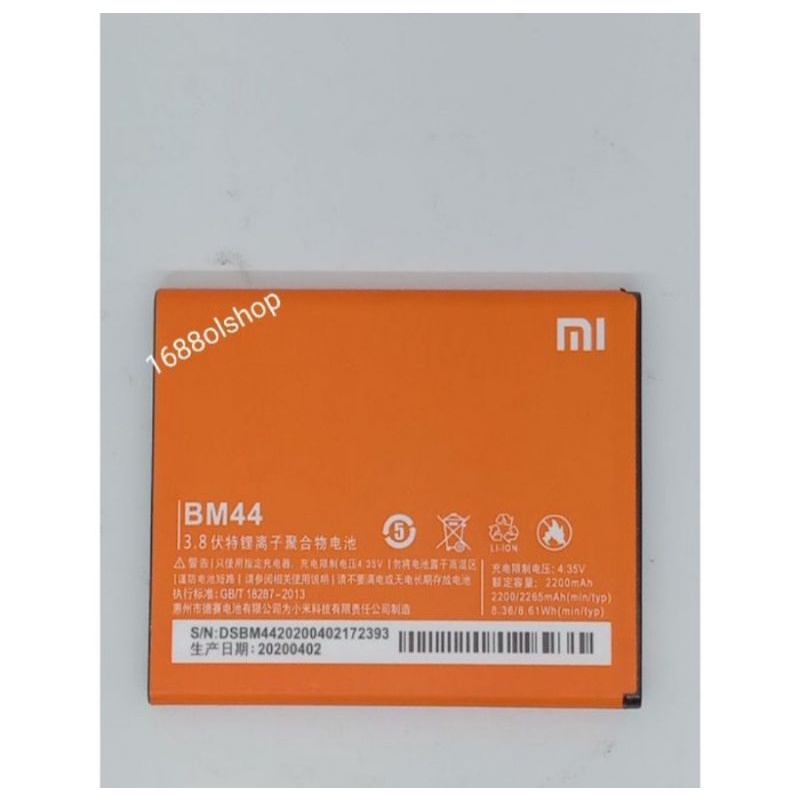 Battery Baterai Batre Xiaomi Redmi 2 2S 2 Prime BM44 Original