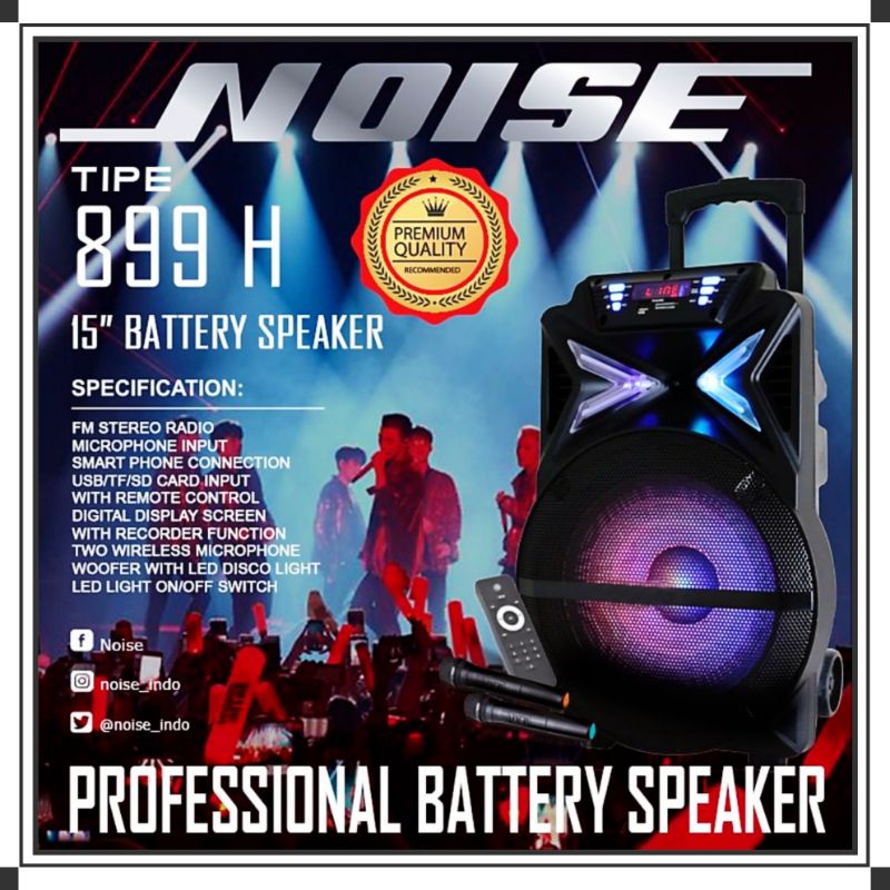 Speaker Portable Wireless Noise 899 H Original 15 inch Bluetooth