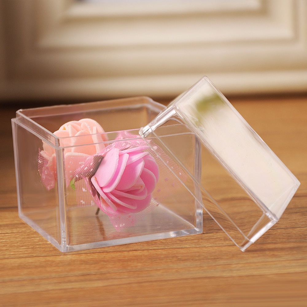 aaoottuuoo5.id Cod   2 PCS Home Transparent Acrylic Storage Box Multifunctional Cube Jewelry Display Plastic Case 5*5*5cm