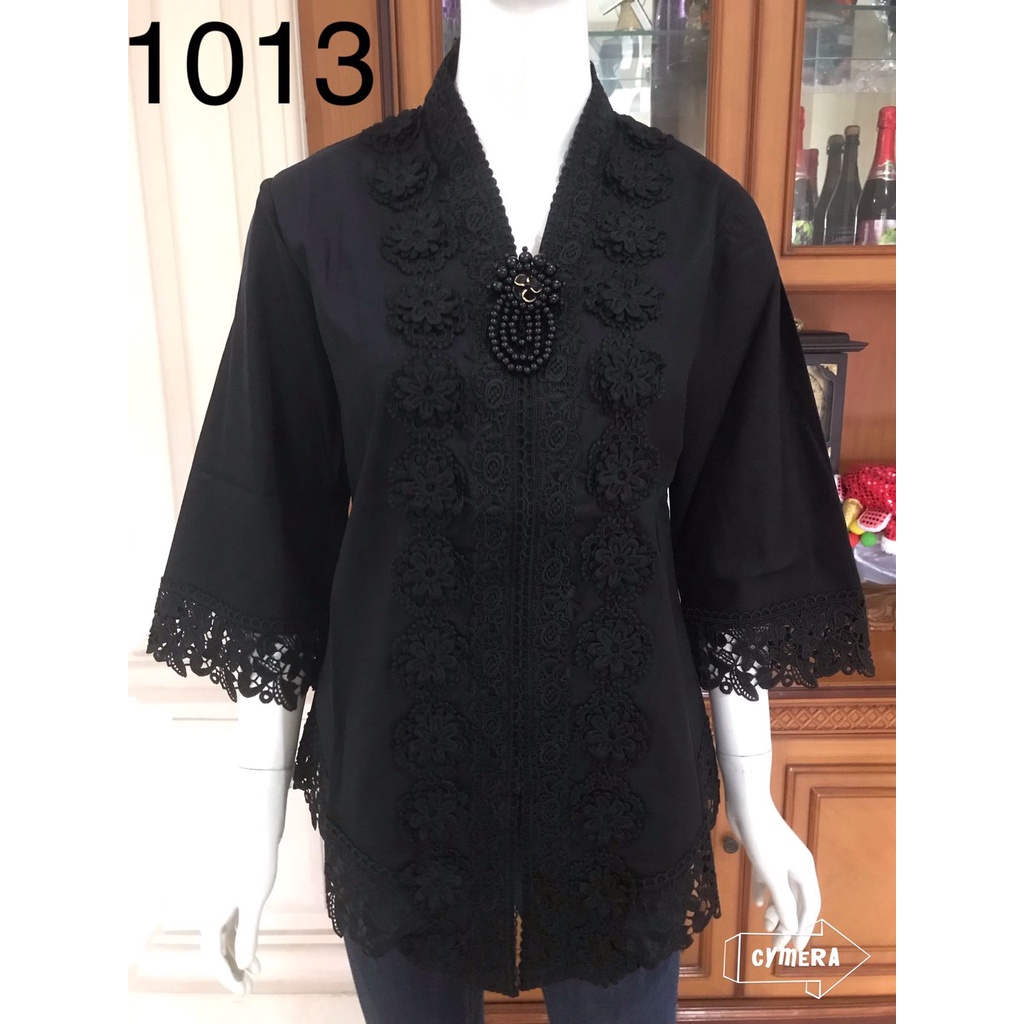 0957 Kebaya alexuez hitam  brukat /kebaya encim premium bros hitam