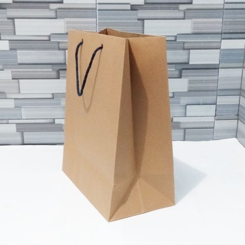 

paper bag polos coklat UK P20 x T25 x L10 tas kertas minim order 12 pcs