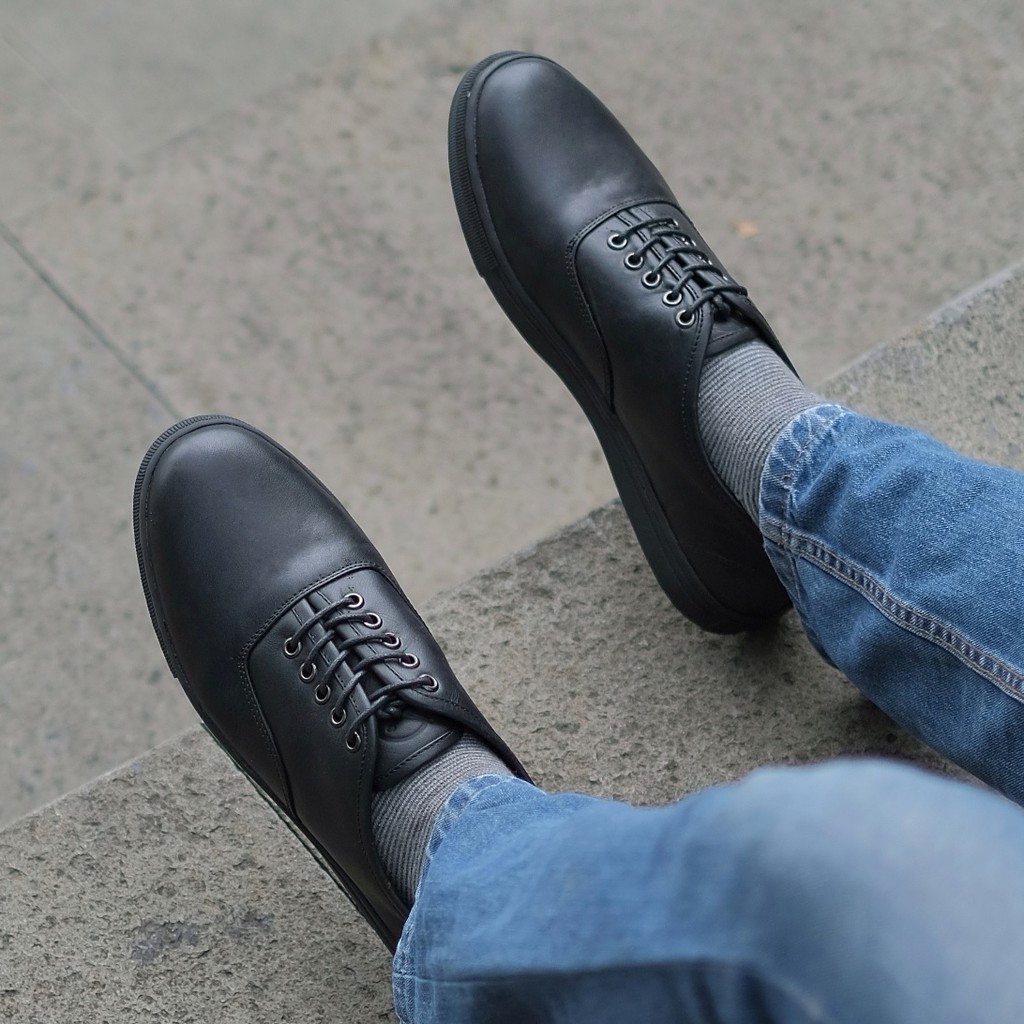 STEVE FULL BLACK |FORIND x Kenzio| Sepatu Casual Sneakers Kasual Polos Pria Ori Lokal Footwear Jalan