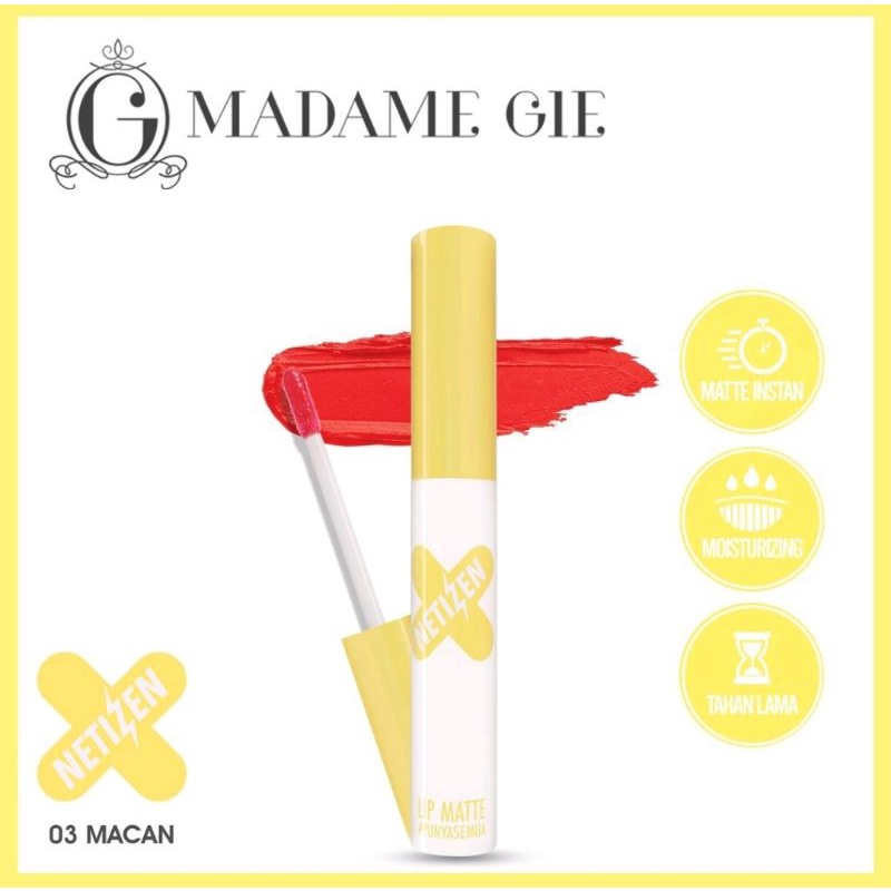 Madame Gie Lip Matte Netizen - Make Up Lipstick | Lip Cream