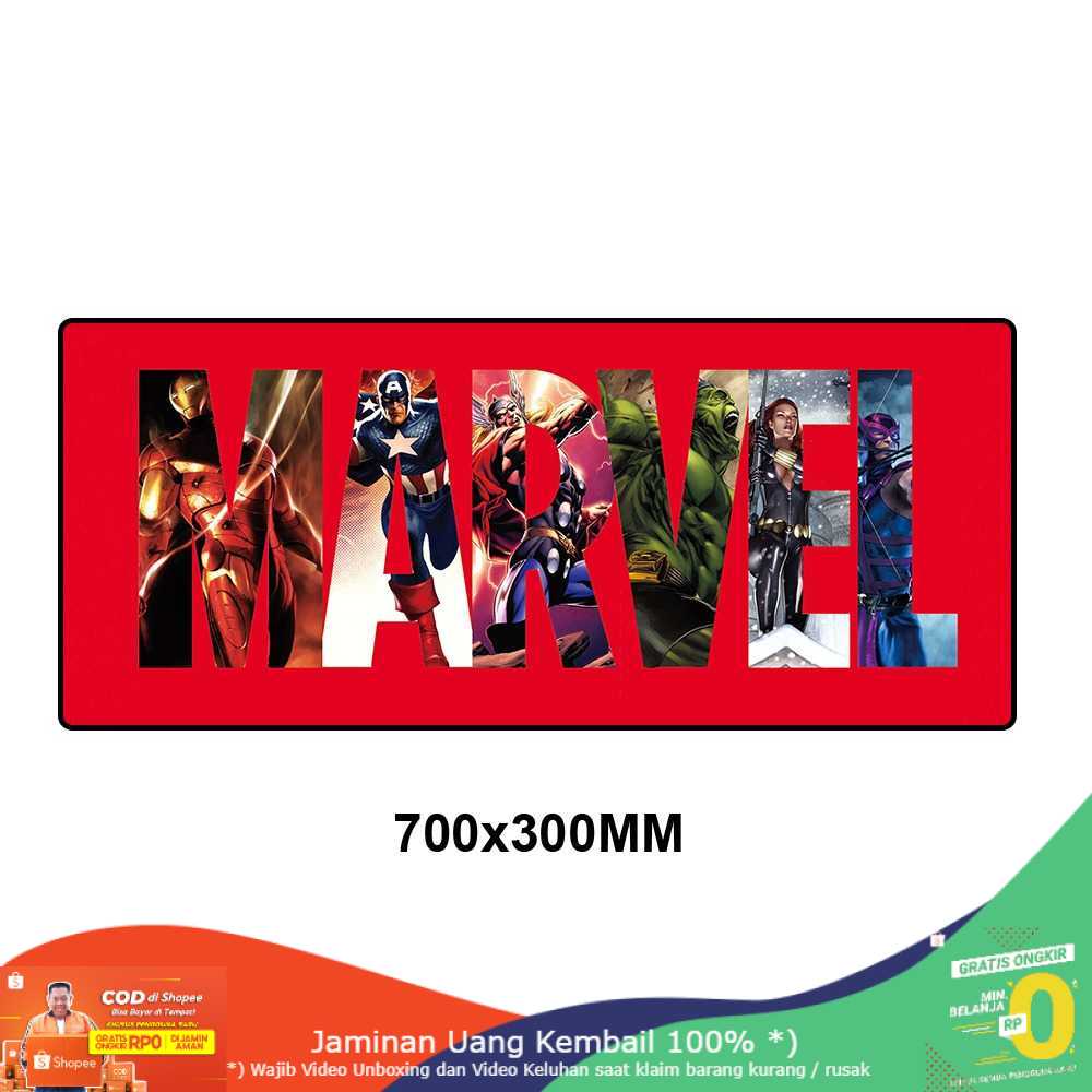 (BISA COD) RVOSTR OllyMurs Gaming Mouse Pad XL Desk Mat Marvel 700 x 300 mm - MWMH-011