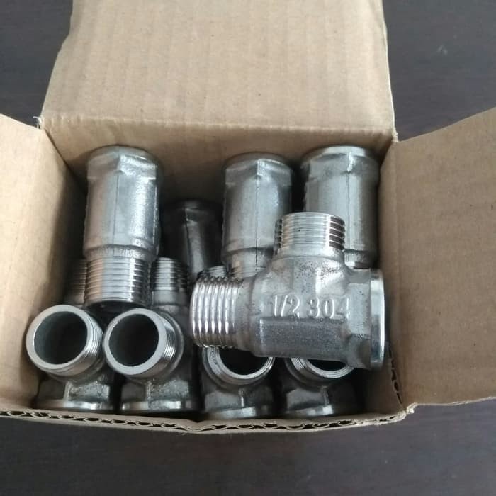 PTMndri - NEPEL SAMBUNGAN PIPA TEE T SHOWER AIR PANAS DINGIN STAINLESS