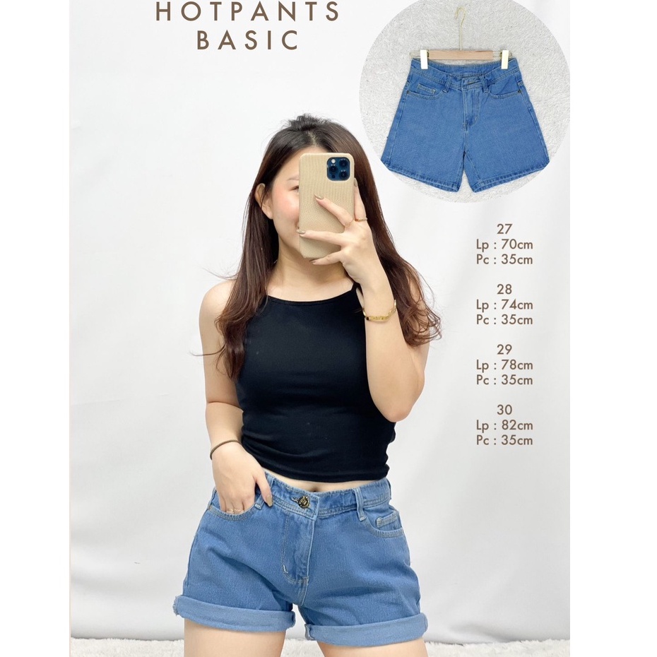 HOPYLOVY - Celana Pendek Jeans Wanita Hotpants Lipat Korea / Hotpants Basic Sexy