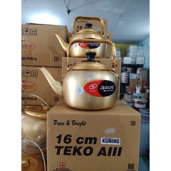 Teko ceret cor jawa kuning gold maspion