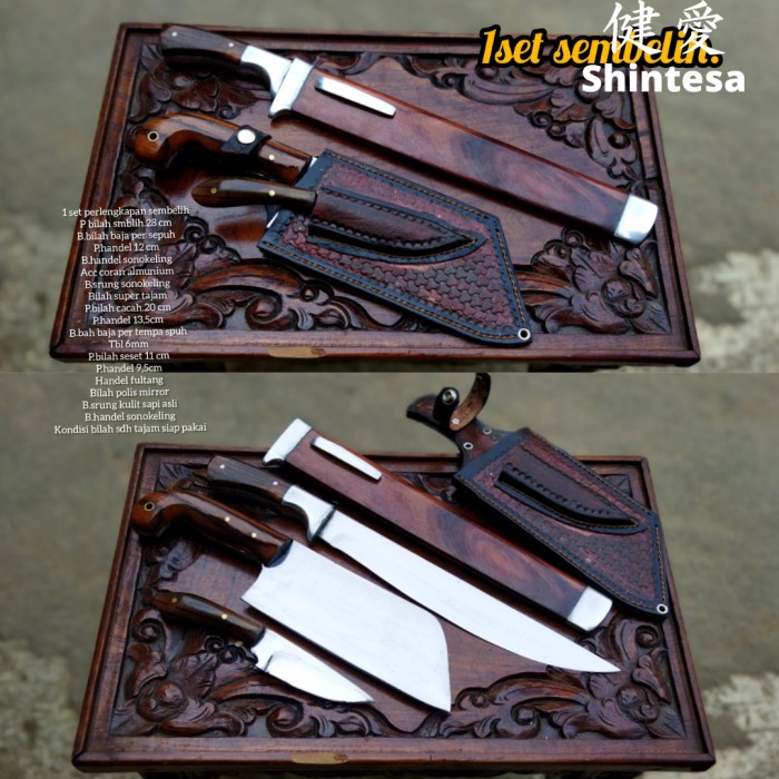 Pisau Seset Kulit - 1 Set Golok Sembelih Pisau Cacah Seset Kulit Super Tajam - Vivistecolection